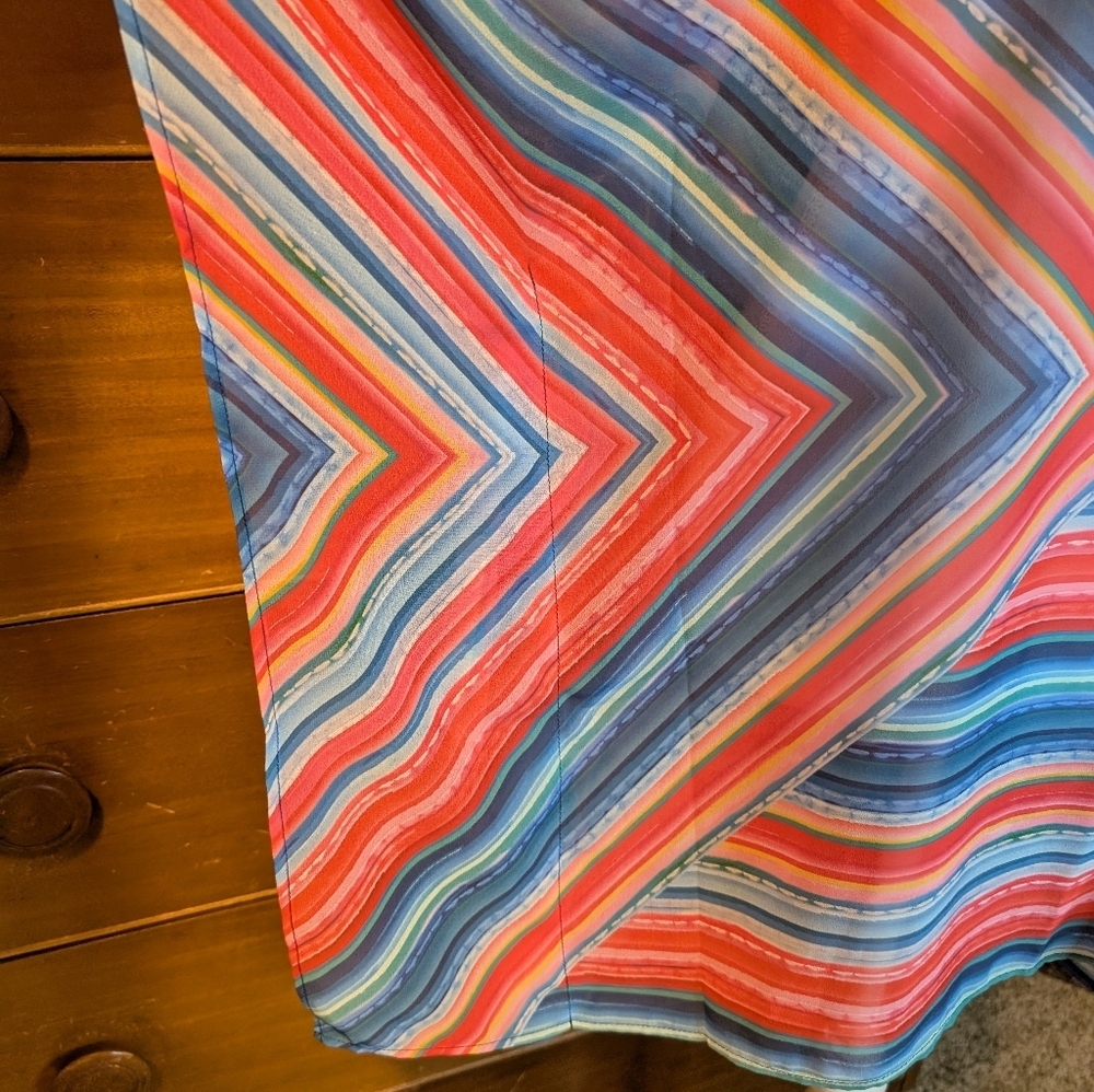 VTG Venus Swim Coverup Kaftan Dress Sheer Rainbow Print - Picture 5 of 11
